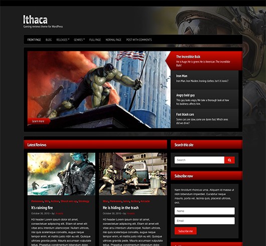 Screenshot of Gaming Theme Ithaca