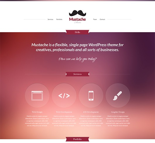 Screenshot of Business/Portfolio WordPress theme Mustache
