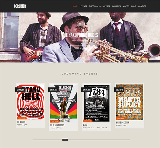 Screenshot of Music theme for WordPress Berliner