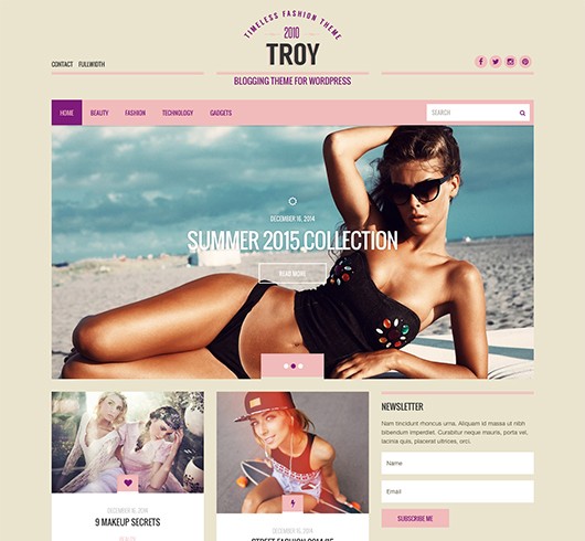 Screenshot of Blogging theme for WordPress Troy