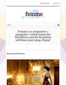 Screenshot of WooCommerce theme for WordPress Femme on Tablet