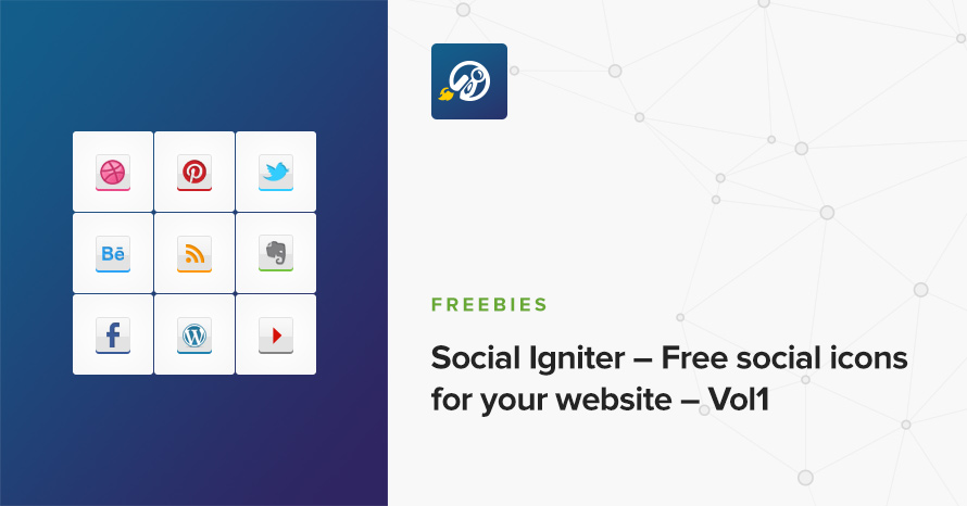 Social Igniter – Free social icons for your website – Vol1 WordPress template