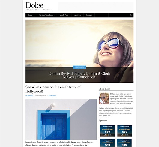 Screenshot of Magazine theme for WordPress Dolce