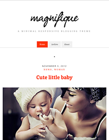 Screenshot of Free Blogging theme for WordPress Magnifique on Tablet