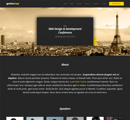 Screenshot of Conference/Event theme for WordPress IgnitionConf