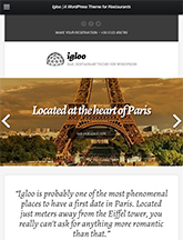 Screenshot of WordPress theme for bars & restaurants Igloo on Mini Tablet
