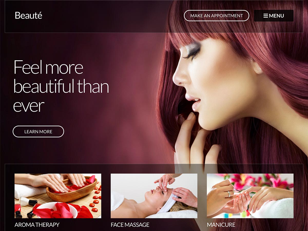 Desktop screenshot of Beauté WordPress theme