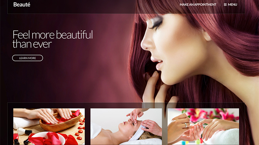 Screenshot of Beauty/Health WordPress theme Beaute on Desktop