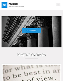 Screenshot of Law theme for WordPress Factum on Tablet