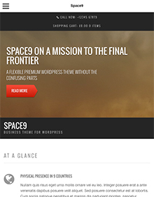 Screenshot of Business/WooCommerce theme for WordPress Space9 on Tablet
