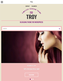 Screenshot of Blogging theme for WordPress Troy on Tablet