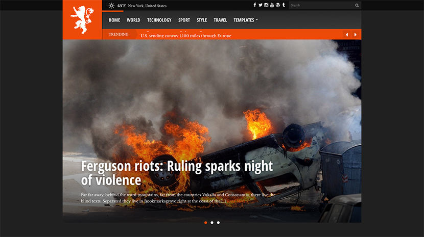 Screenshot of News/Magazine WordPress theme Tabloid on Desktop