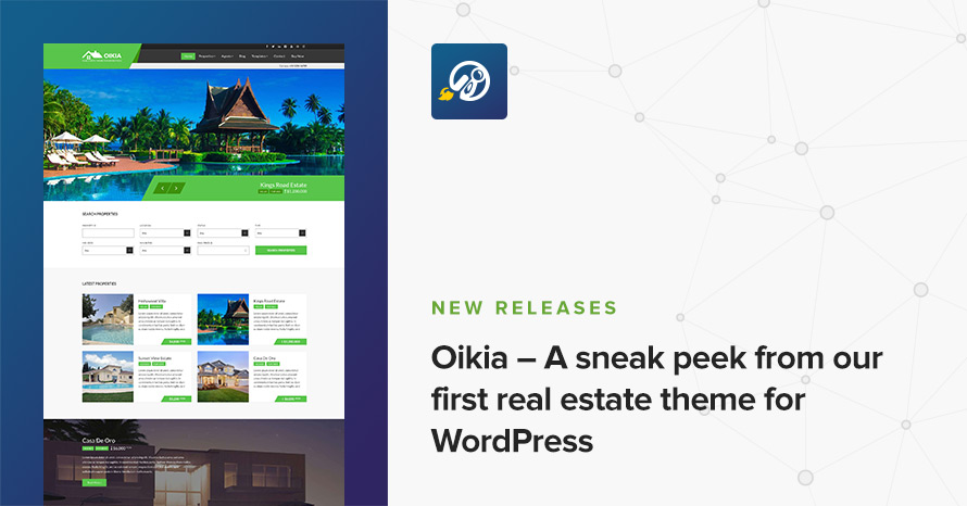 Oikia – A sneak peek from our first real estate theme for WordPress WordPress template