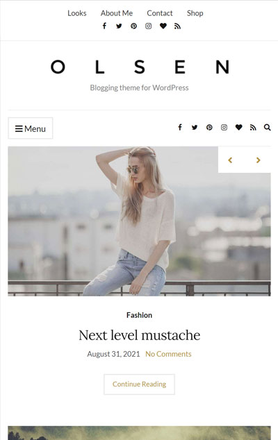 Mobile screenshot of Olsen Pro WordPress theme