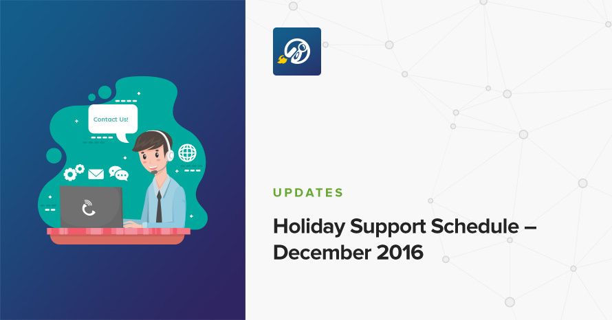 Holiday Support Schedule – December 2016 WordPress template