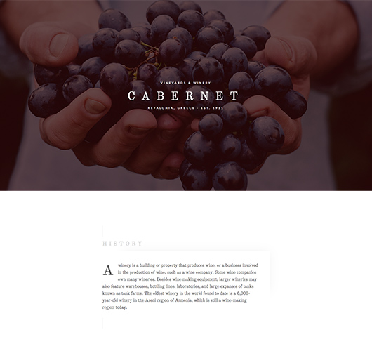 Cabernet Elementor template