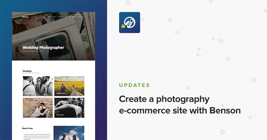 Create a photography e-commerce site with Benson WordPress template