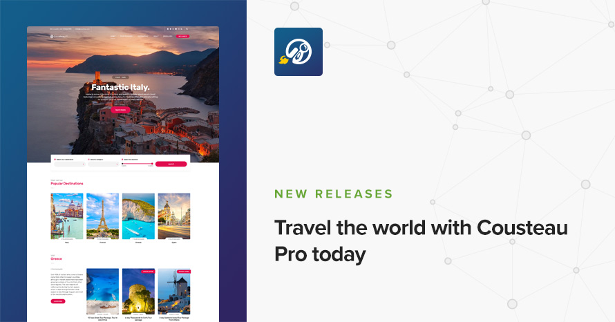 Travel the world with Cousteau Pro today WordPress template