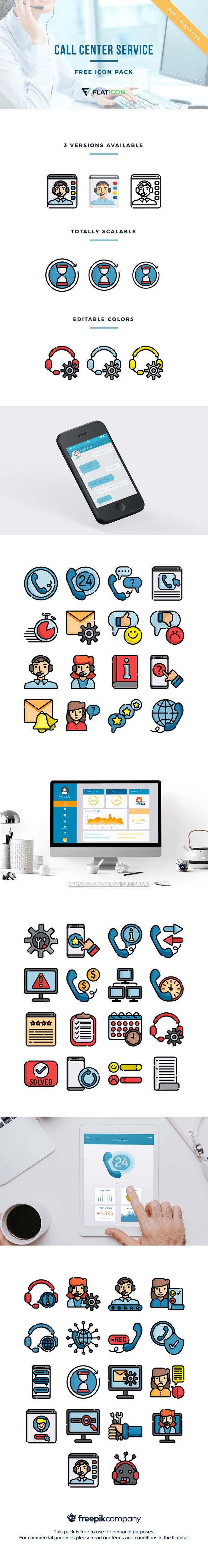 call center services - free icon pack