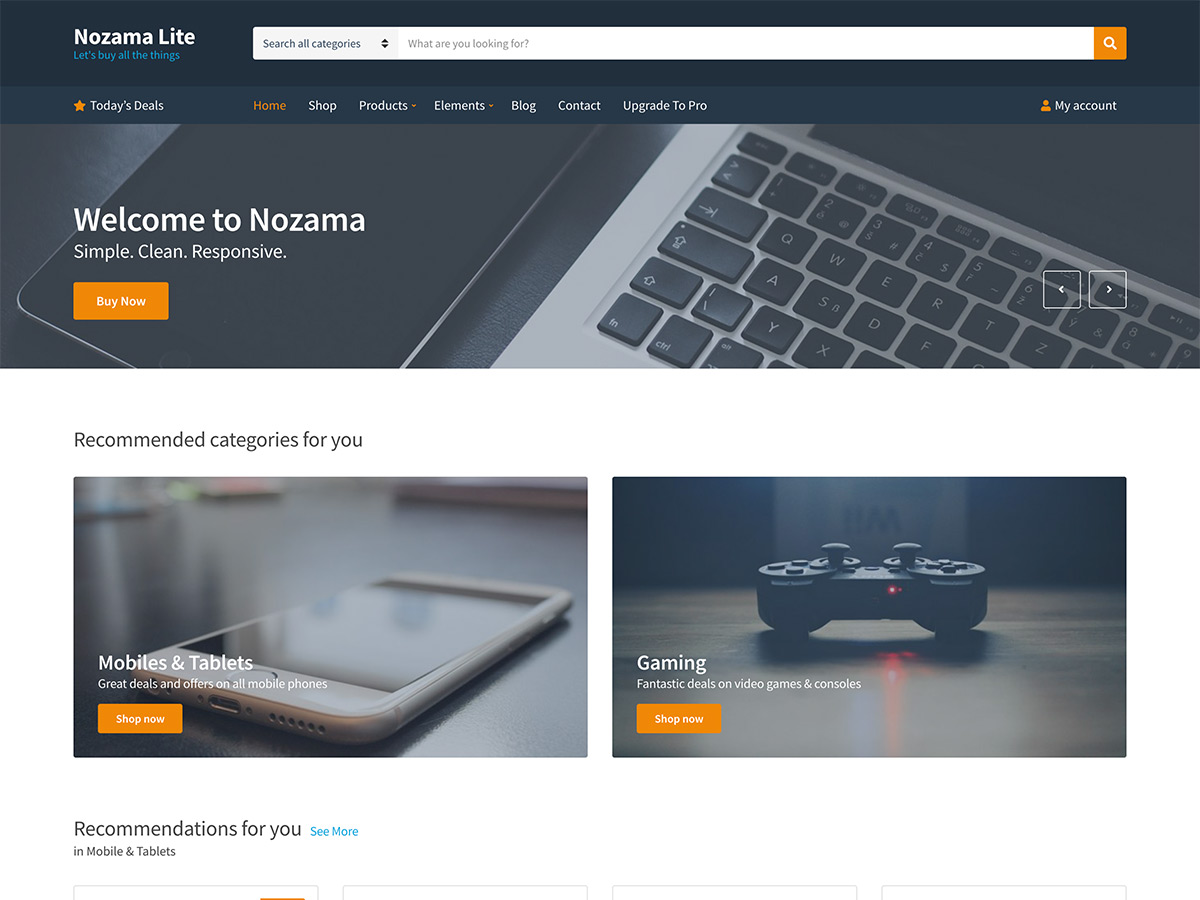 Desktop screenshot of Nozama Lite WordPress theme