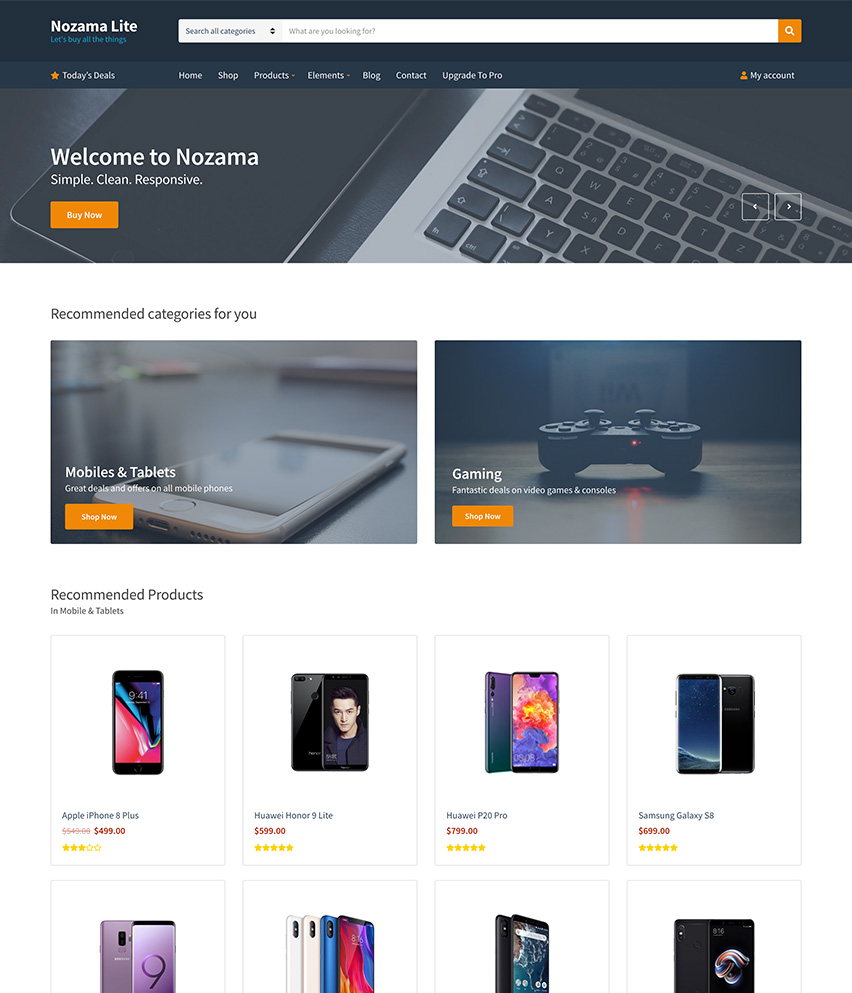 Nozama Lite WordPress template