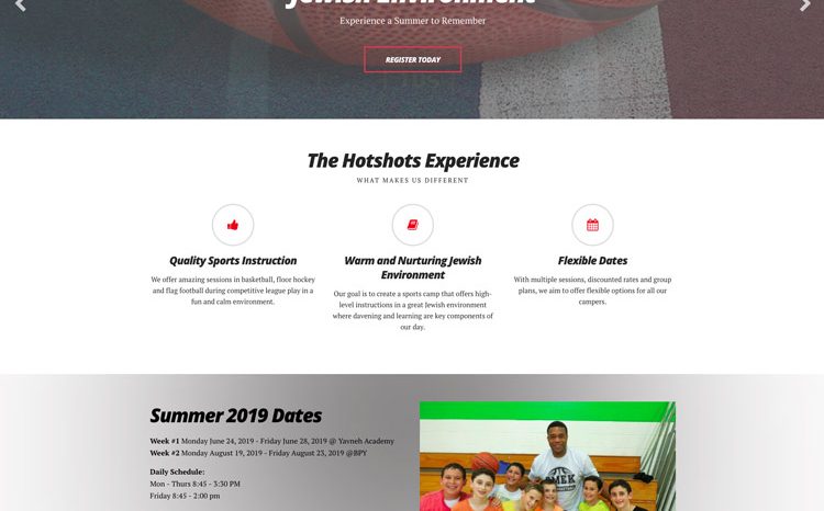 Hotshots Sports Camp WordPress template
