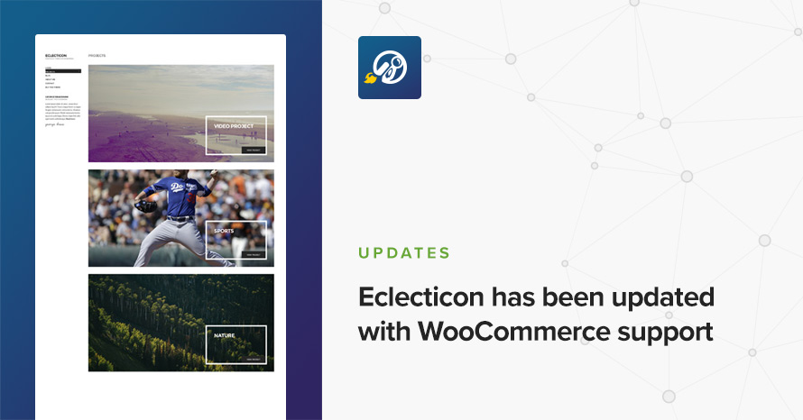 Eclecticon has been updated with WooCommerce support WordPress template