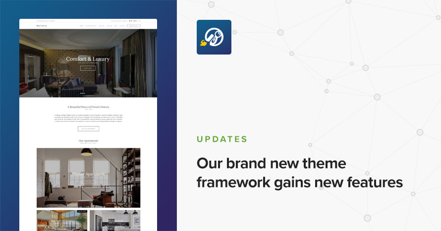 Our brand new theme framework gains new features WordPress template