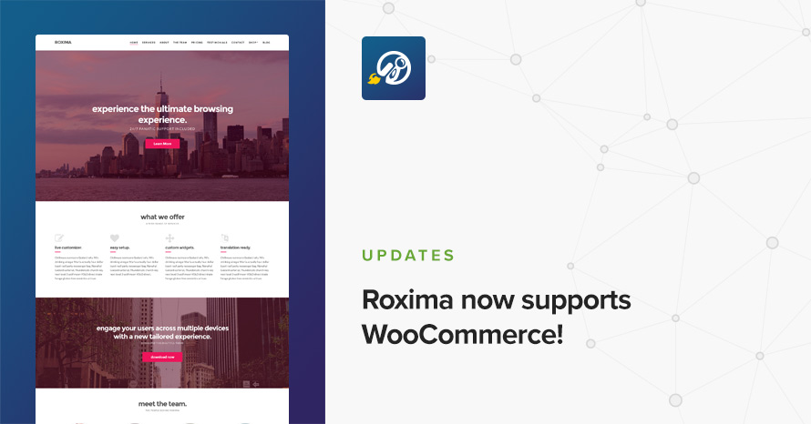 Roxima now supports WooCommerce! WordPress template