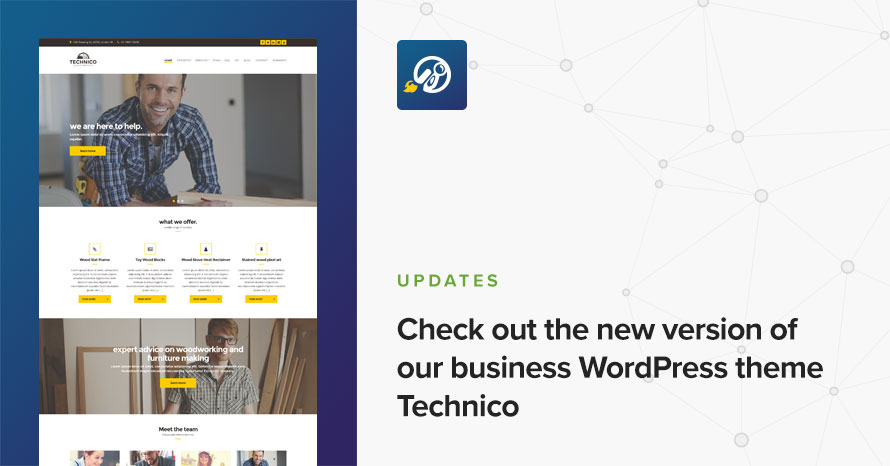 Check out the new version of our business WordPress theme Technico WordPress template