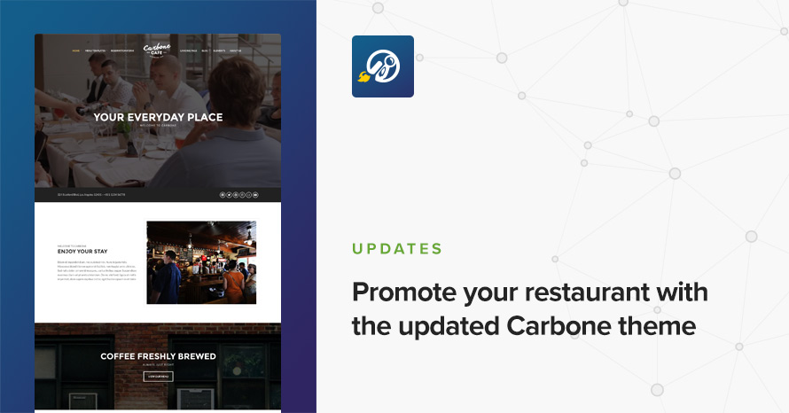 Promote your restaurant with the updated Carbone theme WordPress template