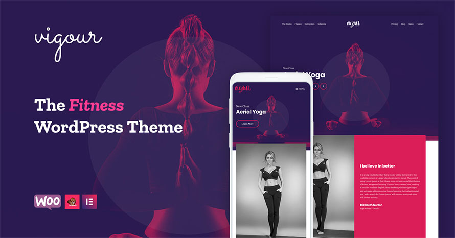 Meet Vigour our latest premium Fitness WordPress theme WordPress template