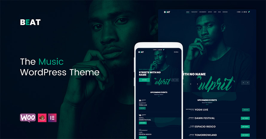 Turn up the volume with Beat, our latest WordPress music theme WordPress template