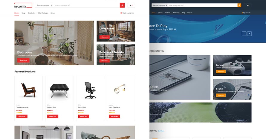 New updates released for Nozama & Decorist WordPress template