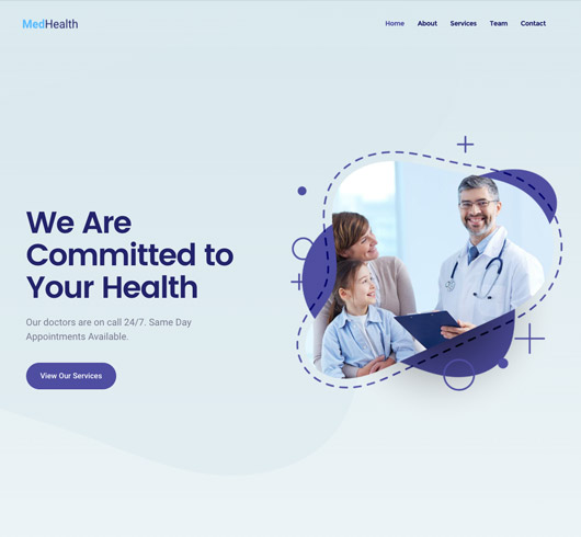 MedHealth Elementor template