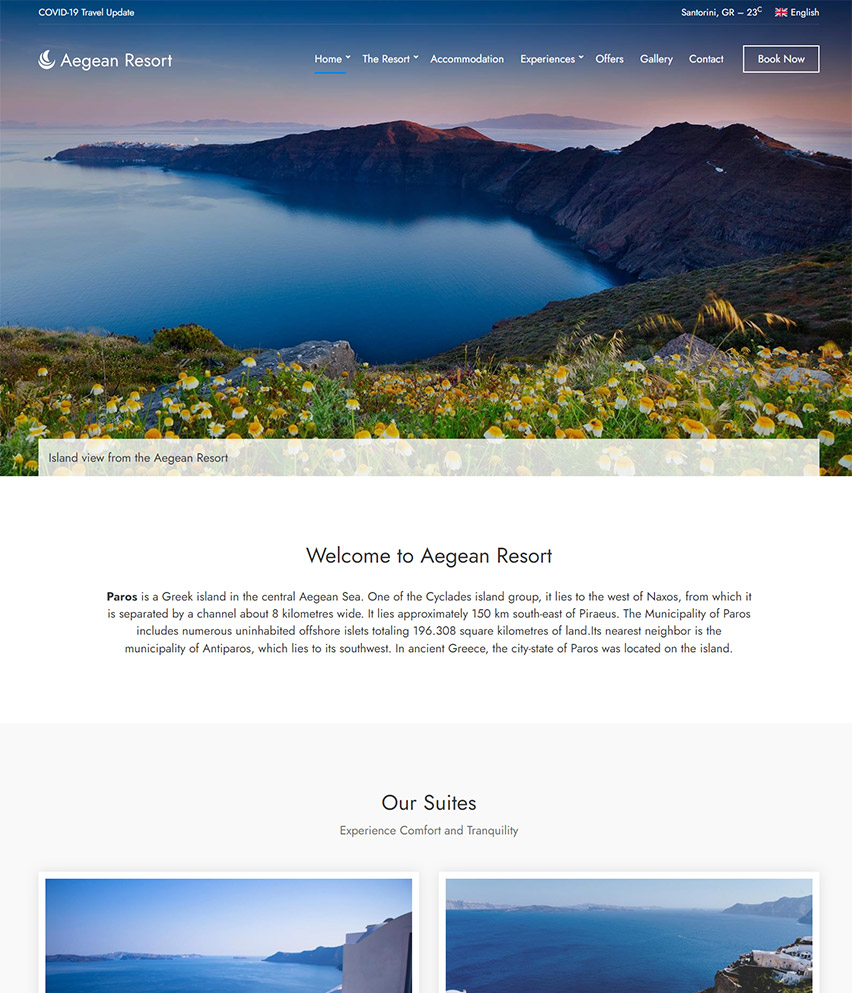 Aegean Resort WordPress template