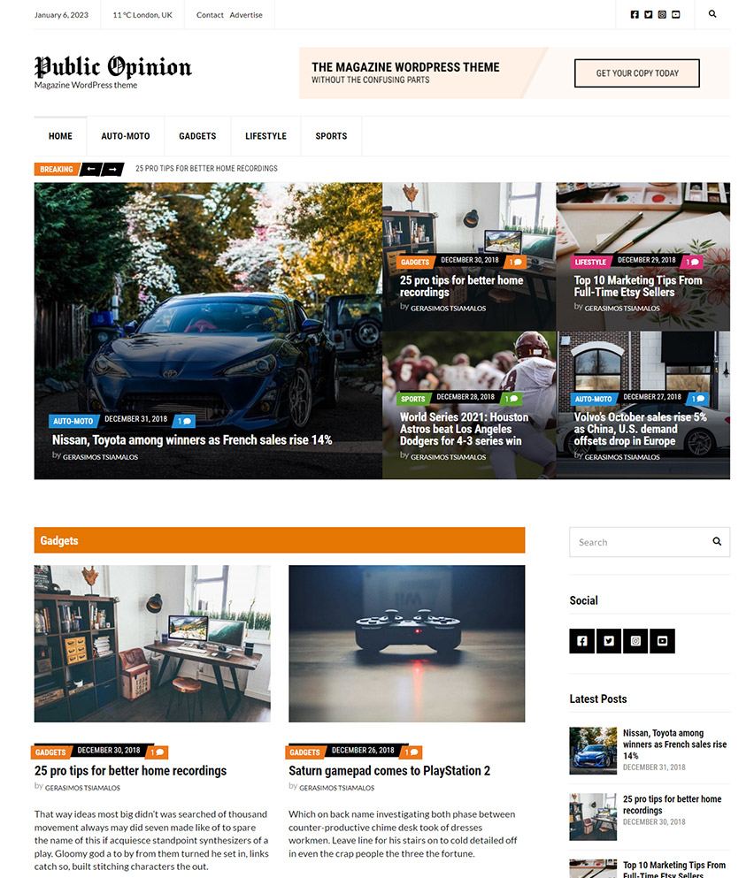 Public Opinion WordPress template