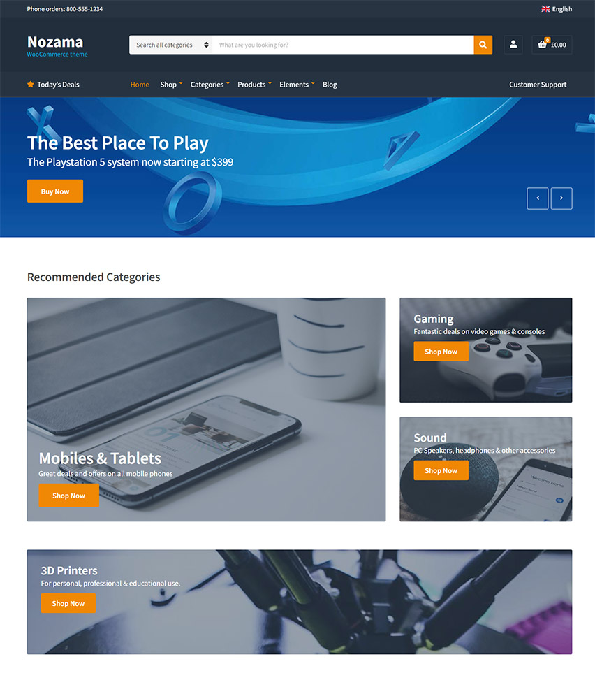 Nozama WordPress template