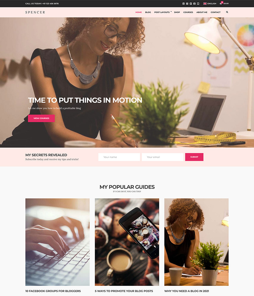 Spencer WordPress template