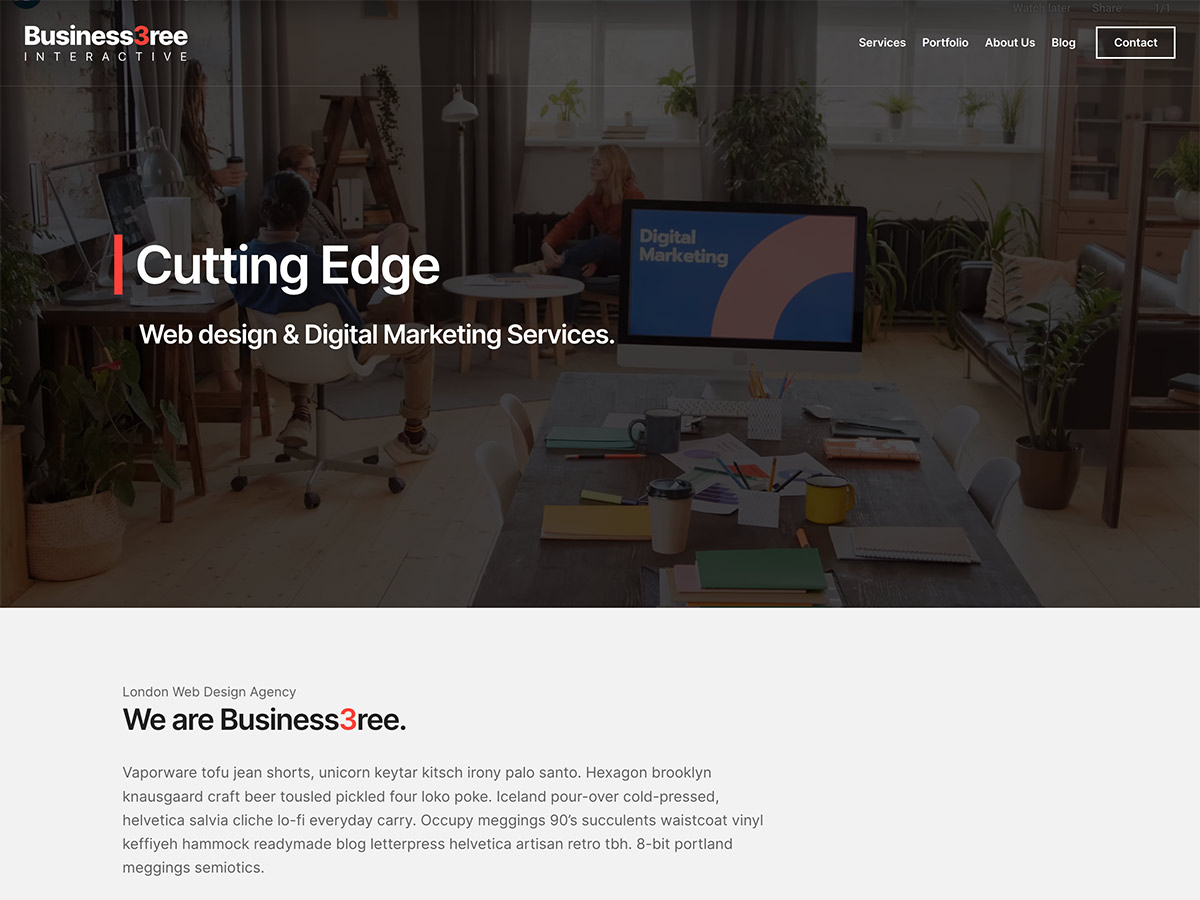 Desktop screenshot of Business3ree WordPress theme