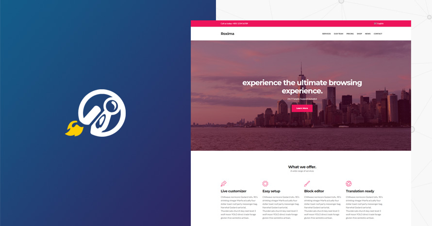 Create one page wonders with Roxima WordPress template