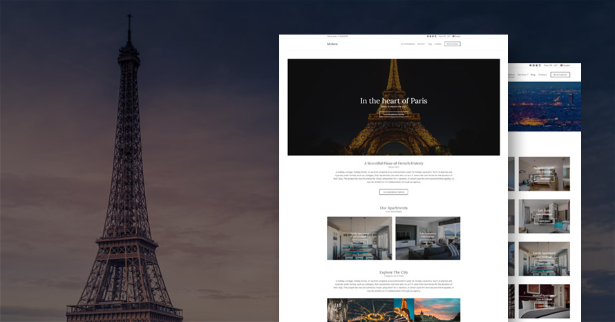 Our latest hotel theme Moliere is now available WordPress template