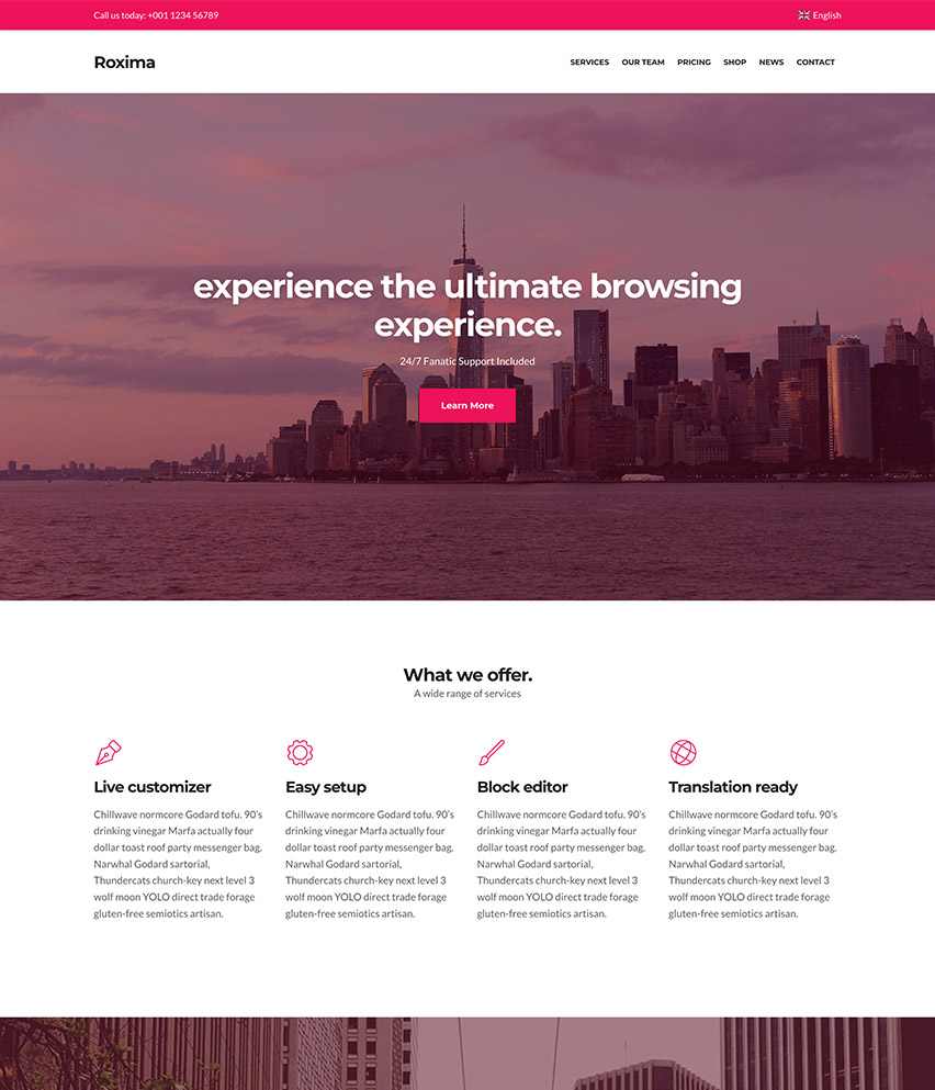 Roxima WordPress template