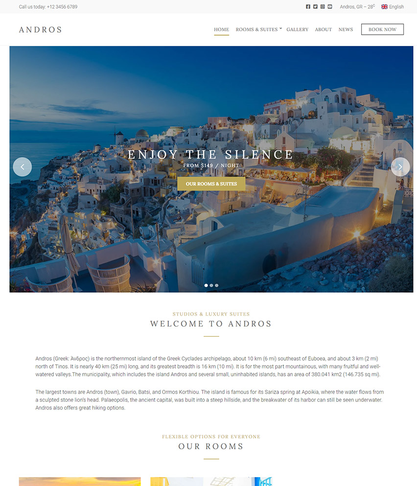 Andros WordPress template