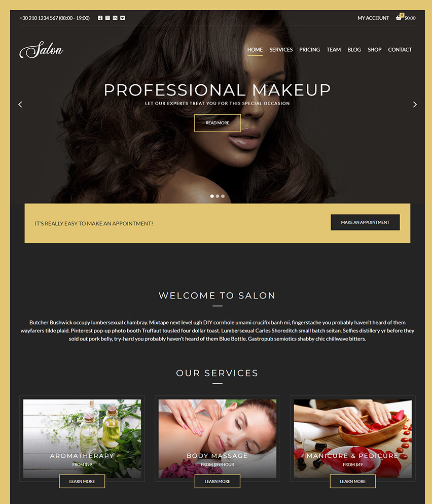 Salon WordPress template