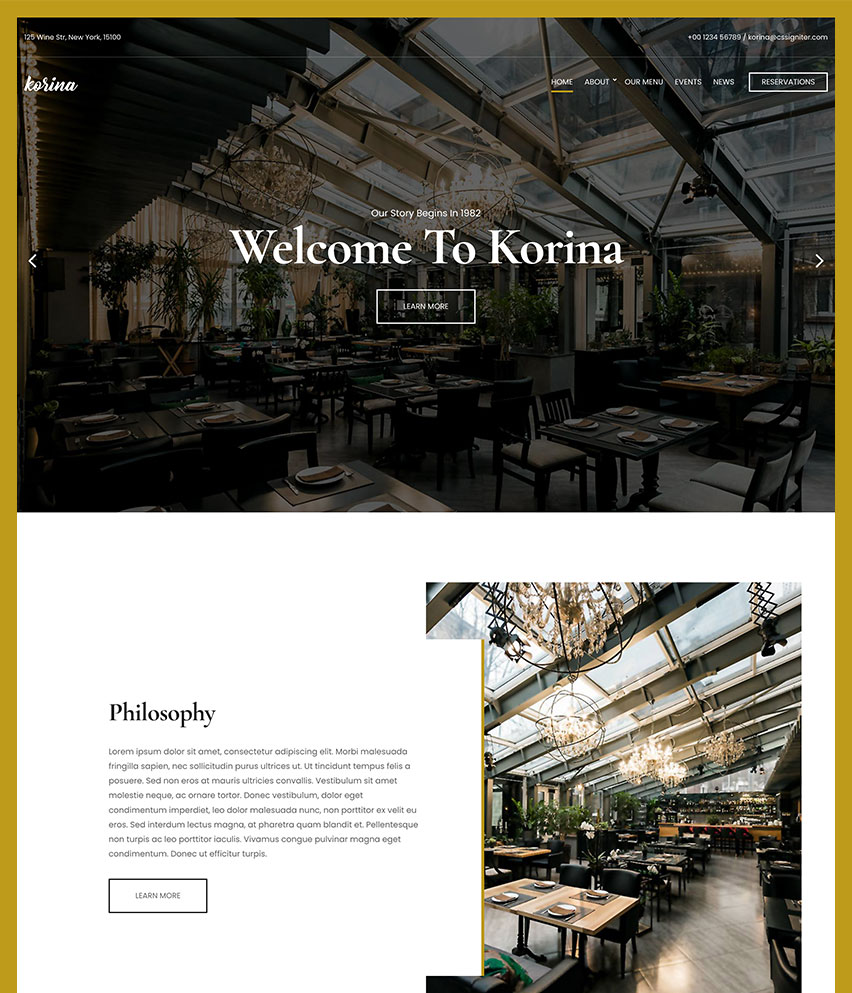 Korina WordPress template