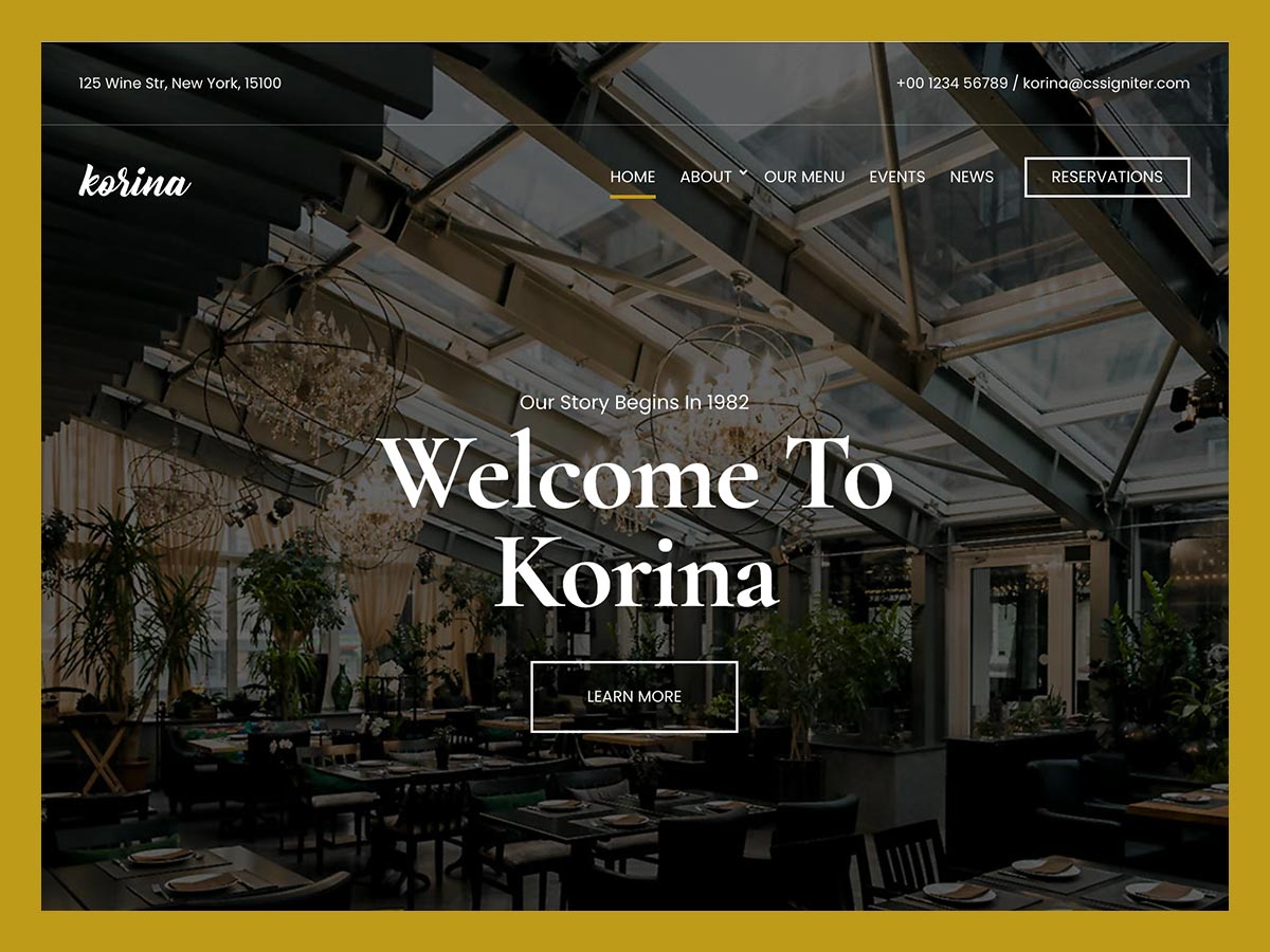 Desktop screenshot of Korina WordPress theme