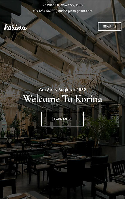 Mobile screenshot of Korina WordPress theme