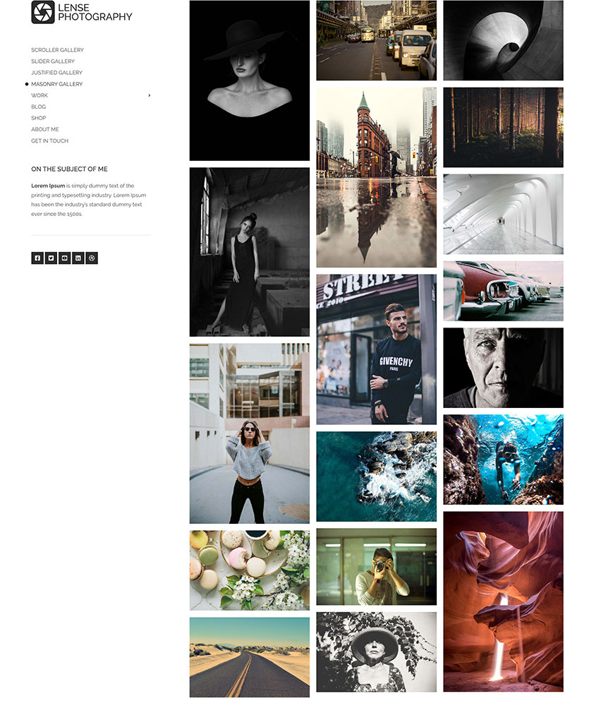 Lense WordPress template