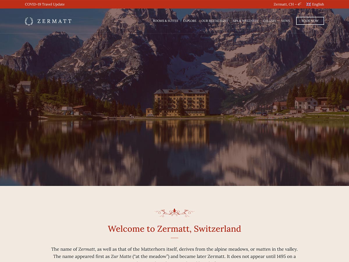 Desktop screenshot of Zermatt WordPress theme